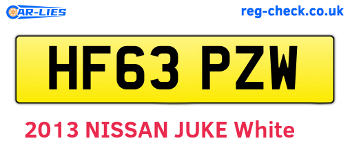 HF63PZW are the vehicle registration plates.