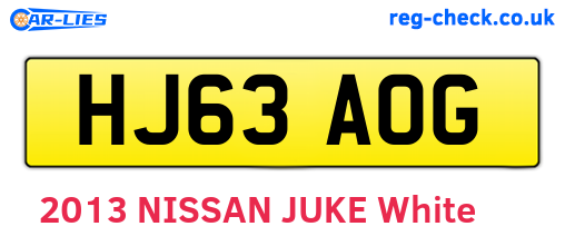 HJ63AOG are the vehicle registration plates.
