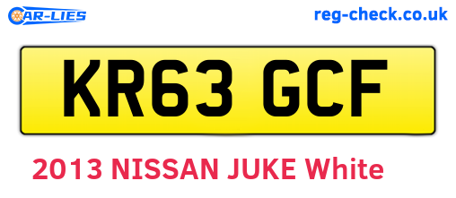 KR63GCF are the vehicle registration plates.