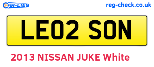 LE02SON are the vehicle registration plates.