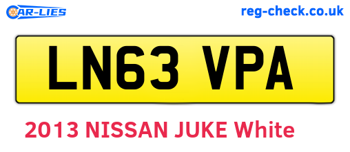 LN63VPA are the vehicle registration plates.
