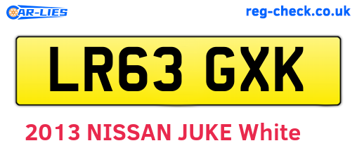 LR63GXK are the vehicle registration plates.