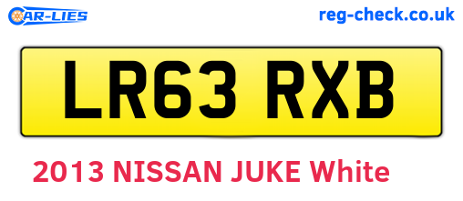 LR63RXB are the vehicle registration plates.