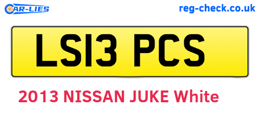 LS13PCS are the vehicle registration plates.