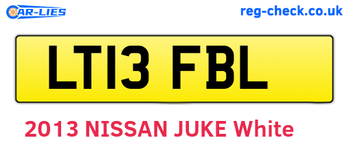 LT13FBL are the vehicle registration plates.