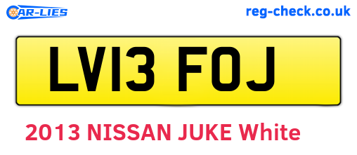 LV13FOJ are the vehicle registration plates.