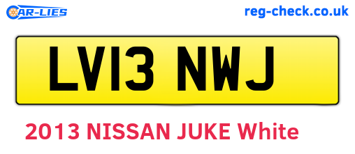 LV13NWJ are the vehicle registration plates.