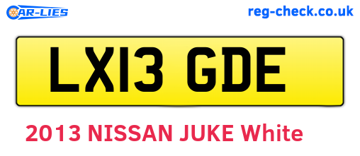 LX13GDE are the vehicle registration plates.