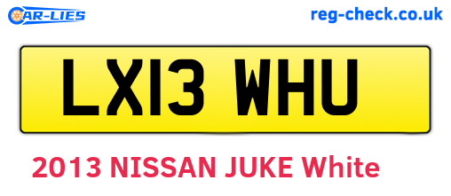 LX13WHU are the vehicle registration plates.