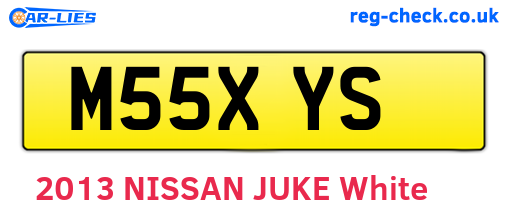 M55XYS are the vehicle registration plates.