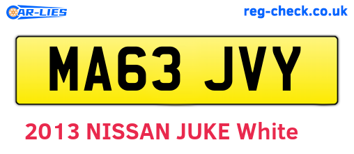 MA63JVY are the vehicle registration plates.