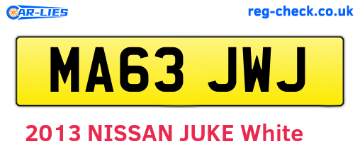 MA63JWJ are the vehicle registration plates.