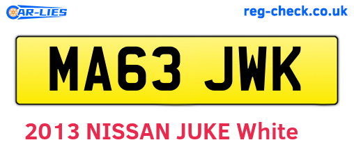MA63JWK are the vehicle registration plates.
