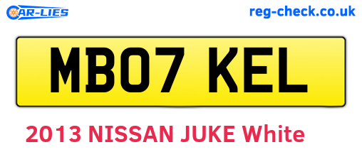 MB07KEL are the vehicle registration plates.