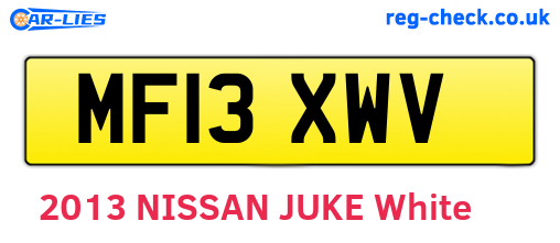 MF13XWV are the vehicle registration plates.