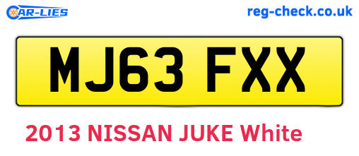 MJ63FXX are the vehicle registration plates.