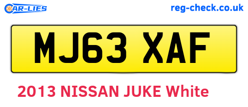 MJ63XAF are the vehicle registration plates.