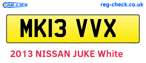 MK13VVX are the vehicle registration plates.