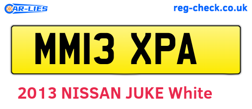 MM13XPA are the vehicle registration plates.
