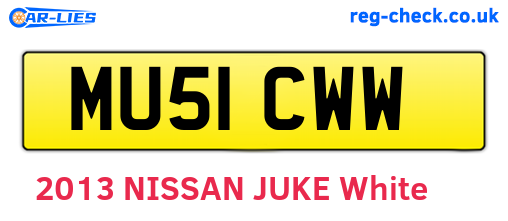 MU51CWW are the vehicle registration plates.