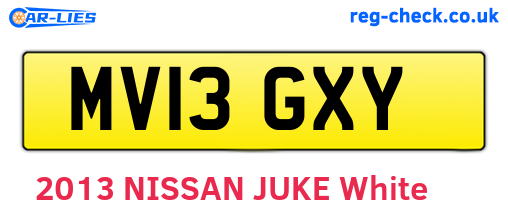 MV13GXY are the vehicle registration plates.