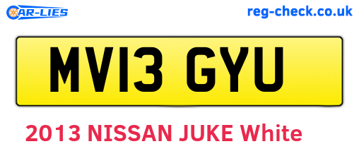 MV13GYU are the vehicle registration plates.