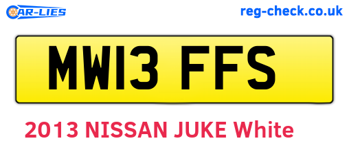 MW13FFS are the vehicle registration plates.