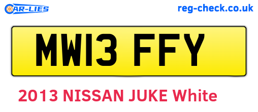 MW13FFY are the vehicle registration plates.