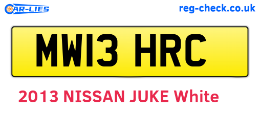 MW13HRC are the vehicle registration plates.