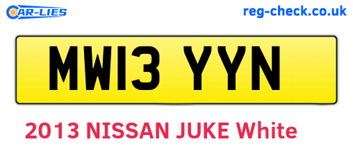 MW13YYN are the vehicle registration plates.