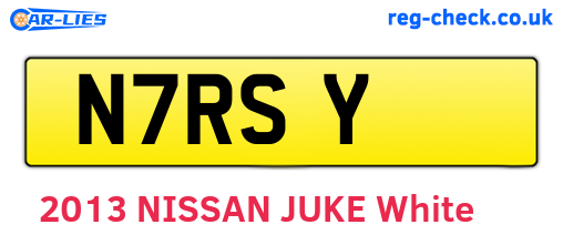 N7RSY are the vehicle registration plates.
