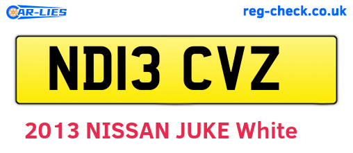 ND13CVZ are the vehicle registration plates.