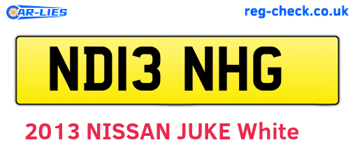 ND13NHG are the vehicle registration plates.