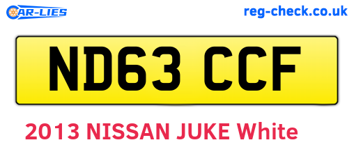ND63CCF are the vehicle registration plates.