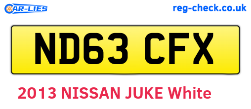 ND63CFX are the vehicle registration plates.