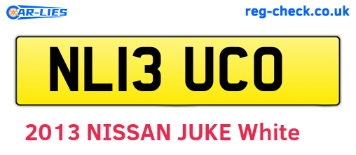 NL13UCO are the vehicle registration plates.