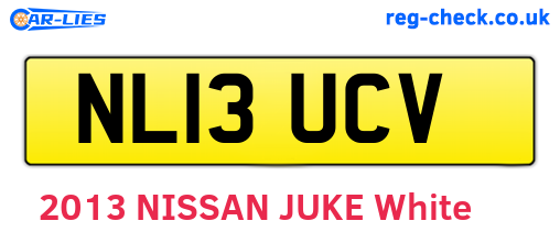 NL13UCV are the vehicle registration plates.