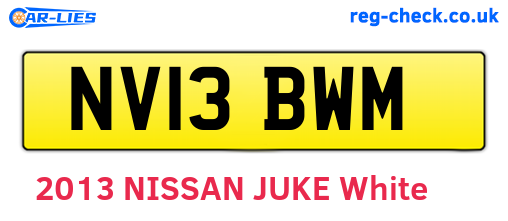 NV13BWM are the vehicle registration plates.