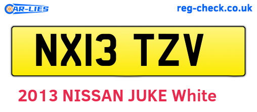 NX13TZV are the vehicle registration plates.