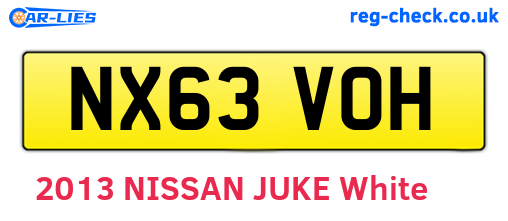 NX63VOH are the vehicle registration plates.