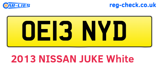 OE13NYD are the vehicle registration plates.