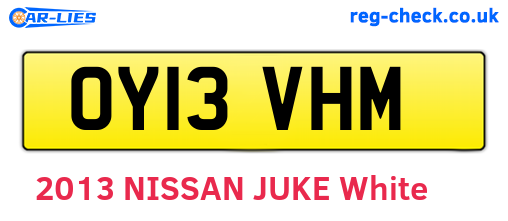 OY13VHM are the vehicle registration plates.