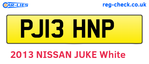 PJ13HNP are the vehicle registration plates.