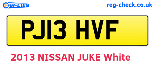 PJ13HVF are the vehicle registration plates.