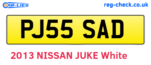 PJ55SAD are the vehicle registration plates.