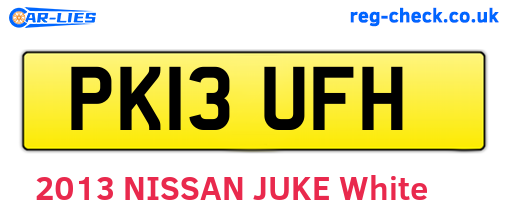 PK13UFH are the vehicle registration plates.