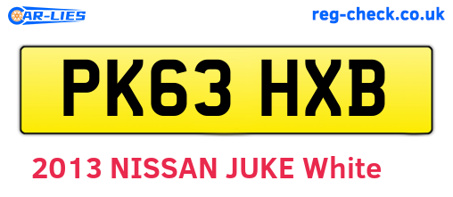 PK63HXB are the vehicle registration plates.