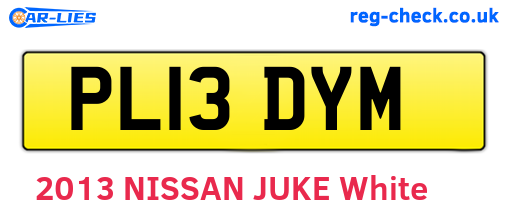 PL13DYM are the vehicle registration plates.