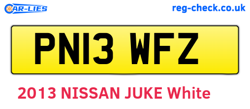 PN13WFZ are the vehicle registration plates.