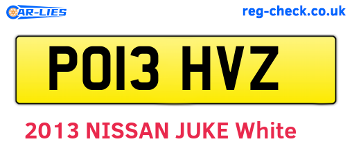 PO13HVZ are the vehicle registration plates.